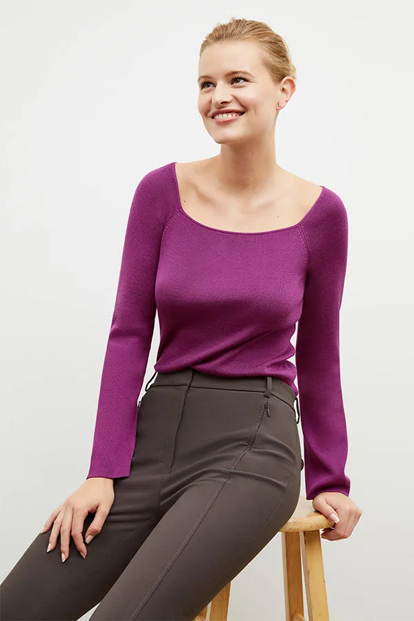 Joya Top - Silk Jersey :: Purple Jasper