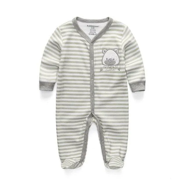 Kiddiezoom Brand Summer Baby Romper Long Sleeves Cartoon overalls Newborn Baby Girls Boys Clothes Cotton roupa infantil Pajamas