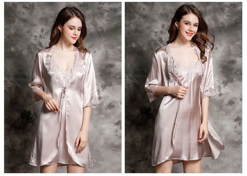 Ladies Silk Nightgown Set