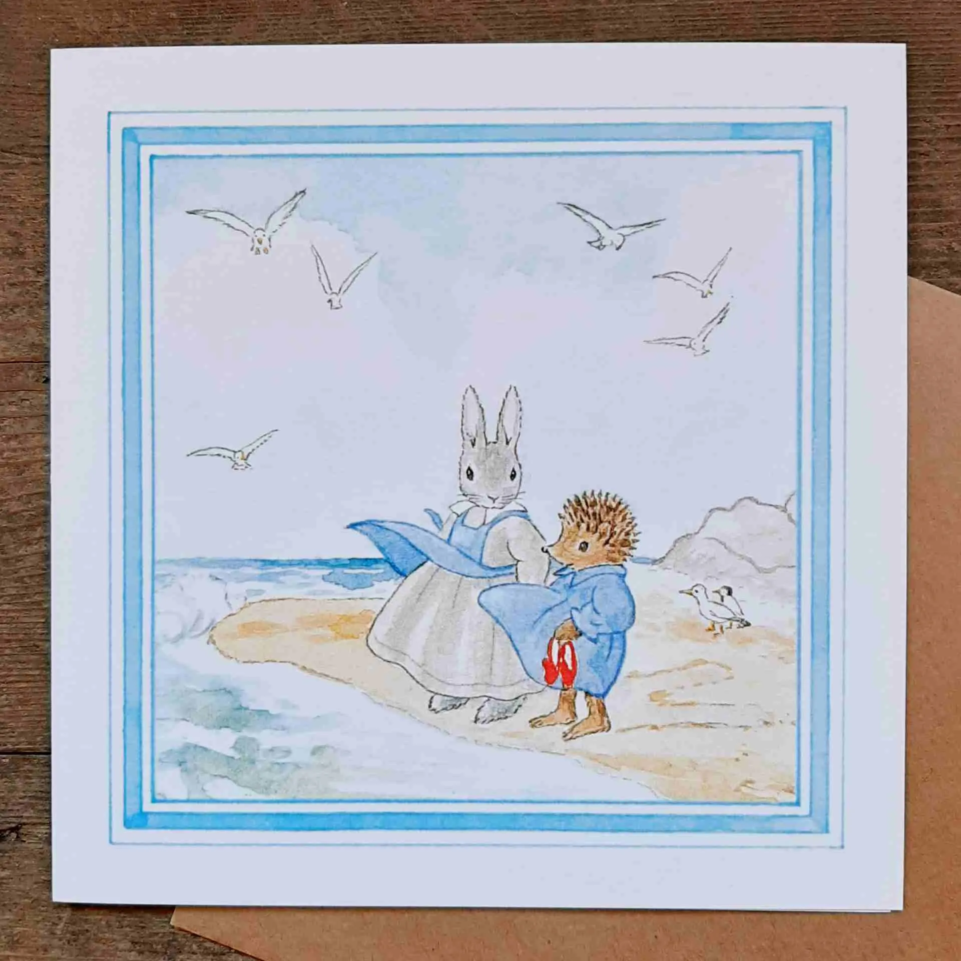 Little Grey Rabbit at the Seaside - Greeting Card