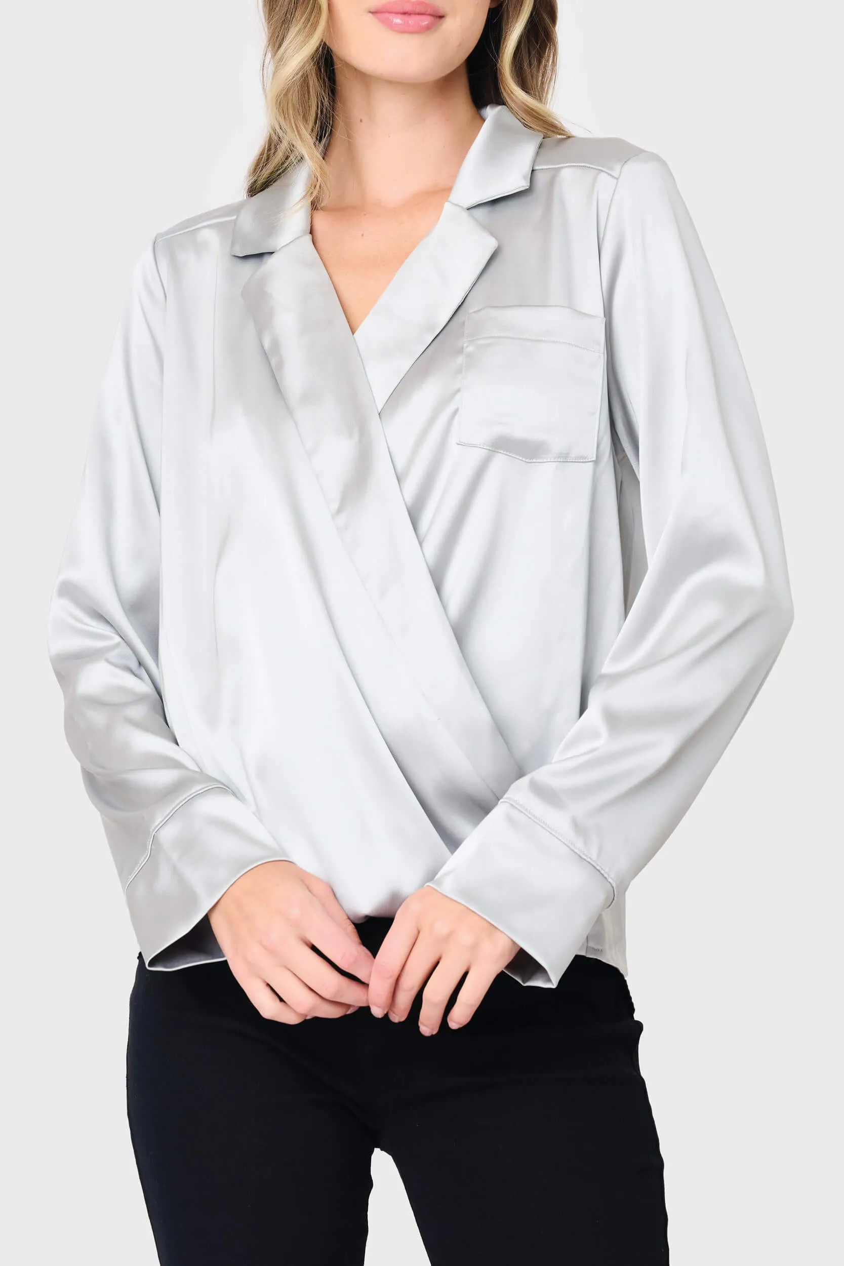 Luxe Lounge Silky Wrap Shirt