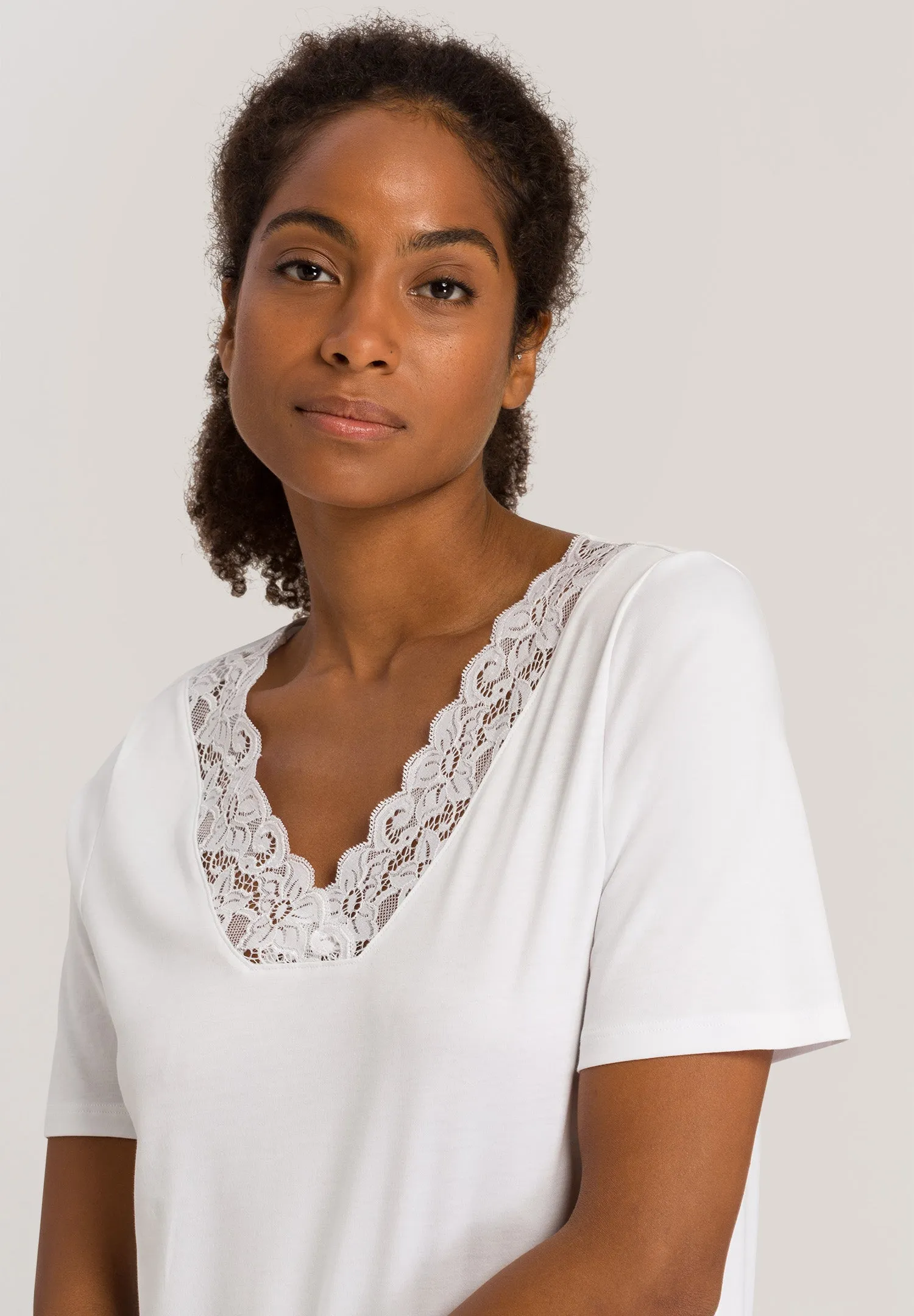 Moments Lace Trim Cotton Nightgown  | White 77933-101