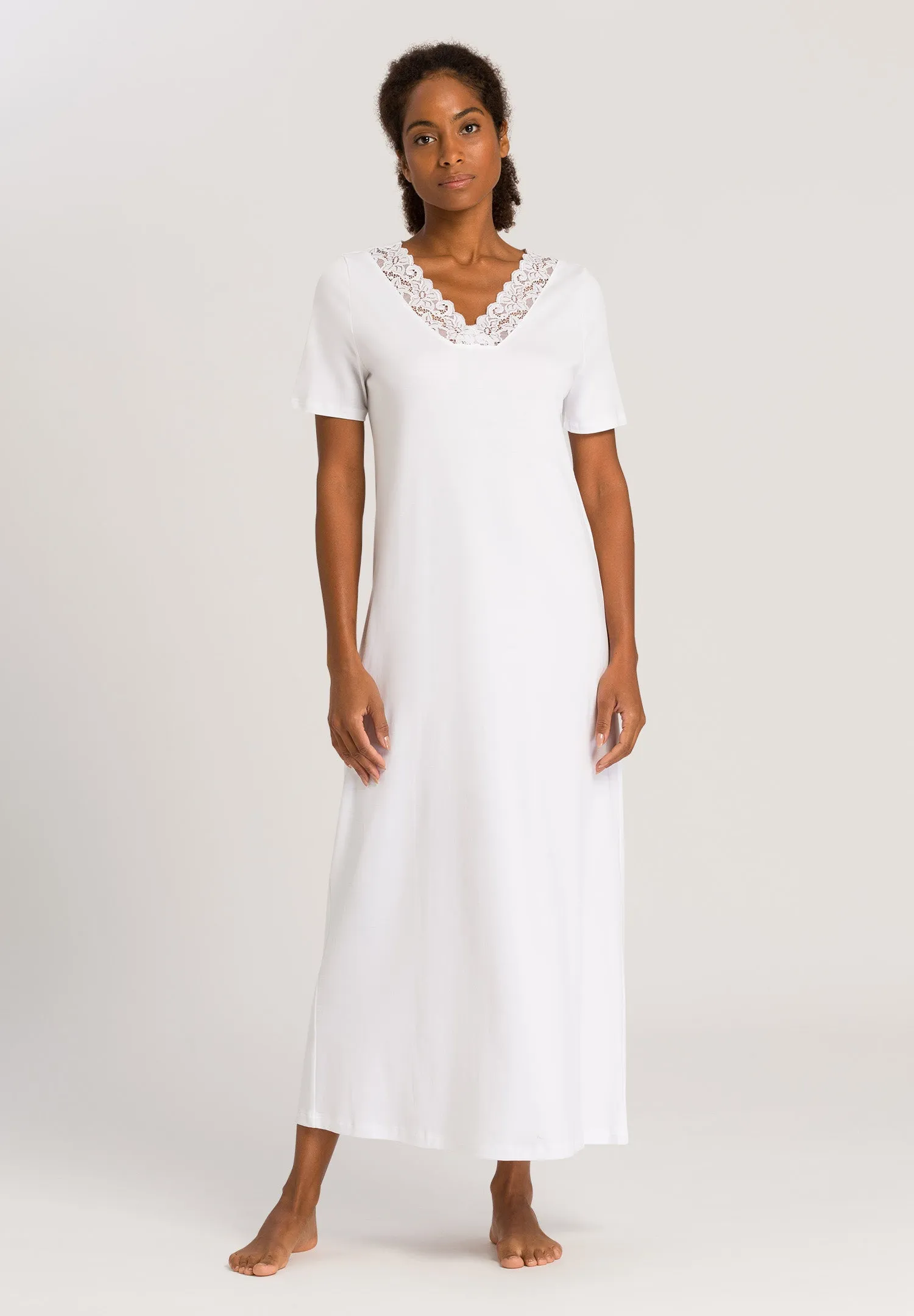 Moments Lace Trim Cotton Nightgown  | White 77933-101