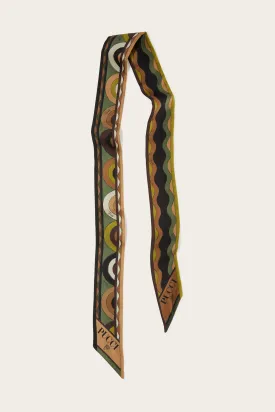 Onde And Bersaglio-Print Silk-Twill Scarf