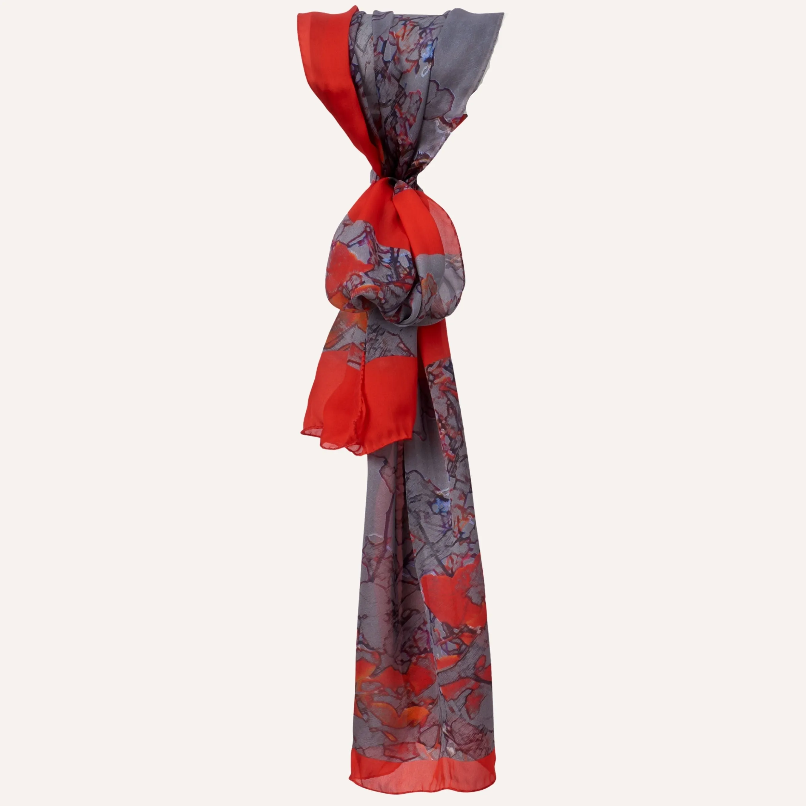 Open Heart Long Silk Scarf