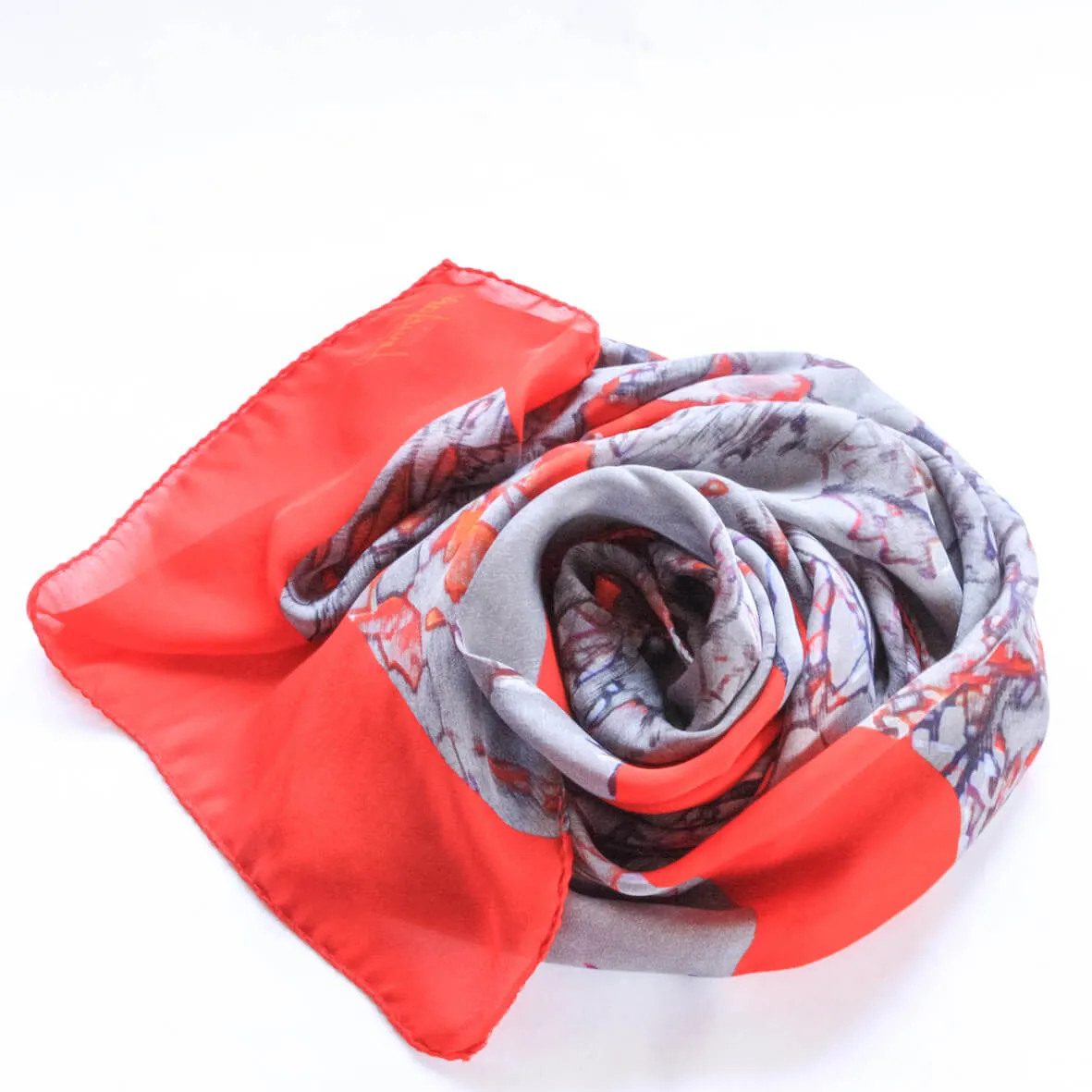 Open Heart Long Silk Scarf