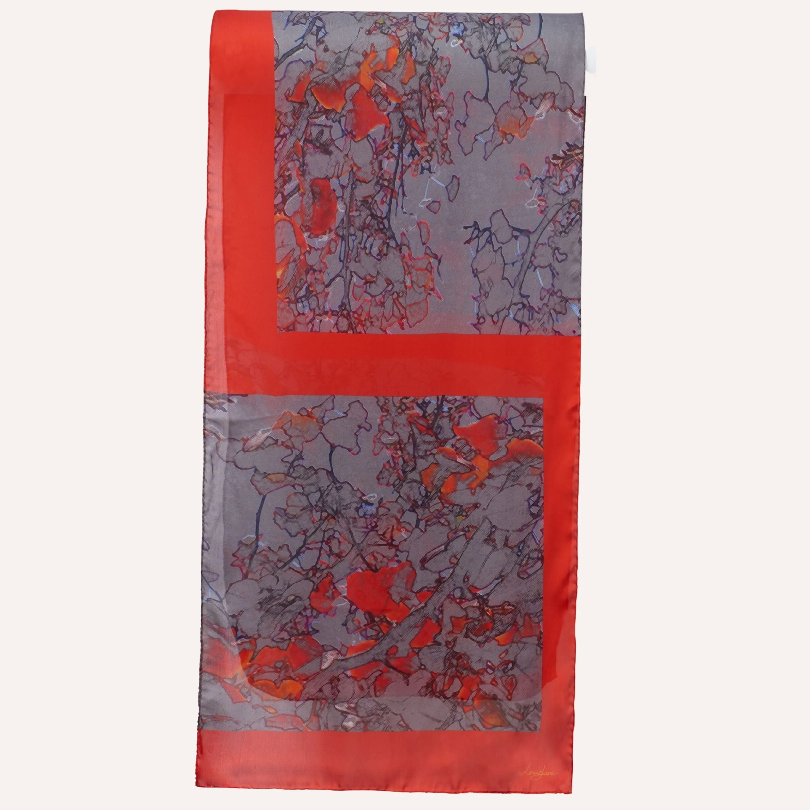 Open Heart Long Silk Scarf