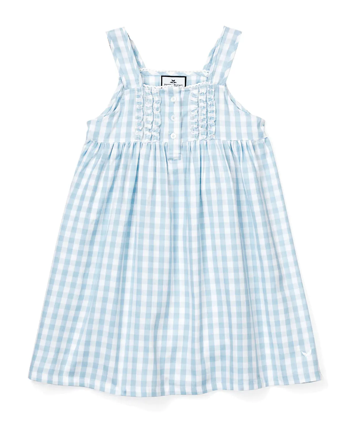 Petite Plume Light Blue Gingham Charlotte Nightgown