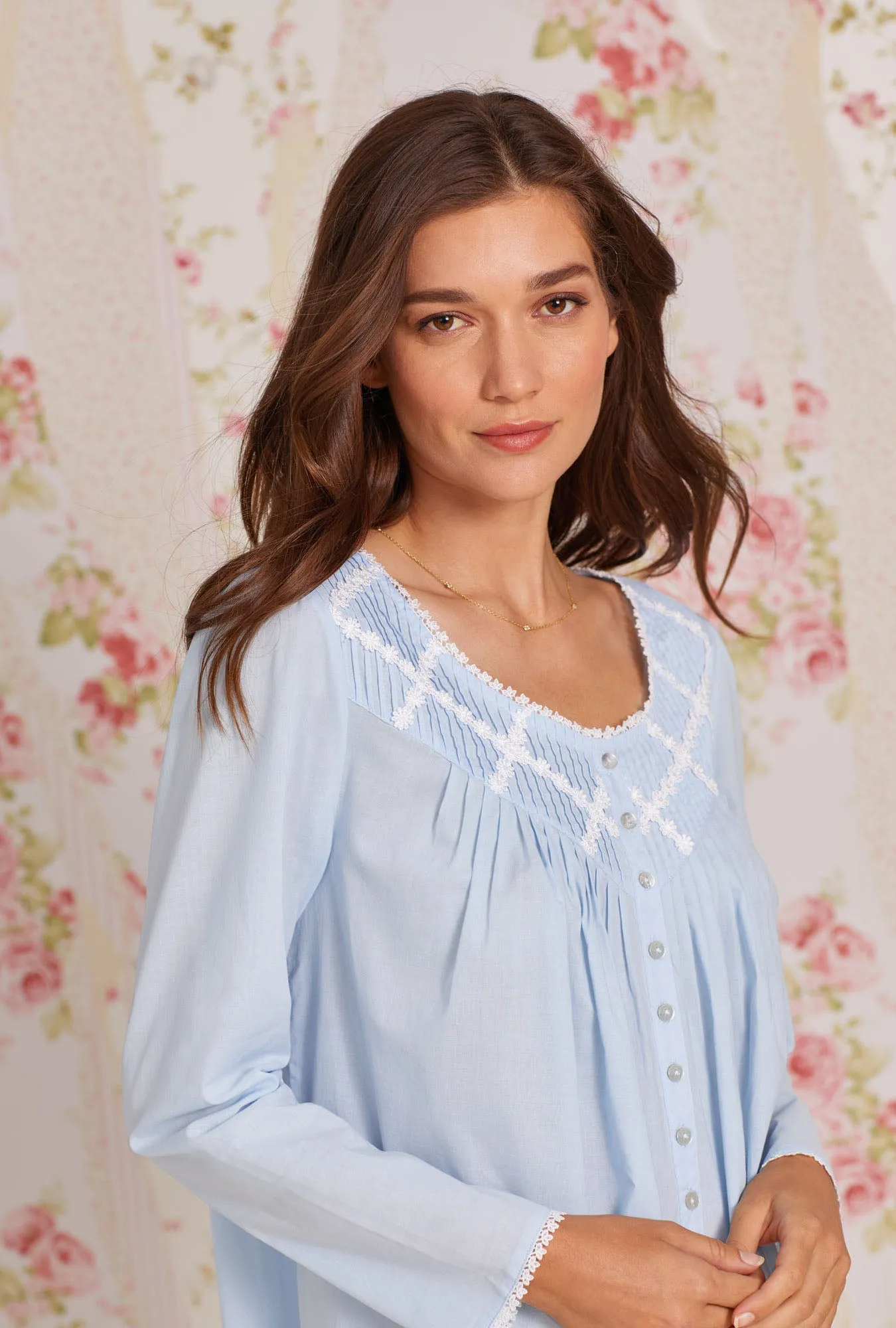 Poetic Long Sleeve Nightgown - Blue