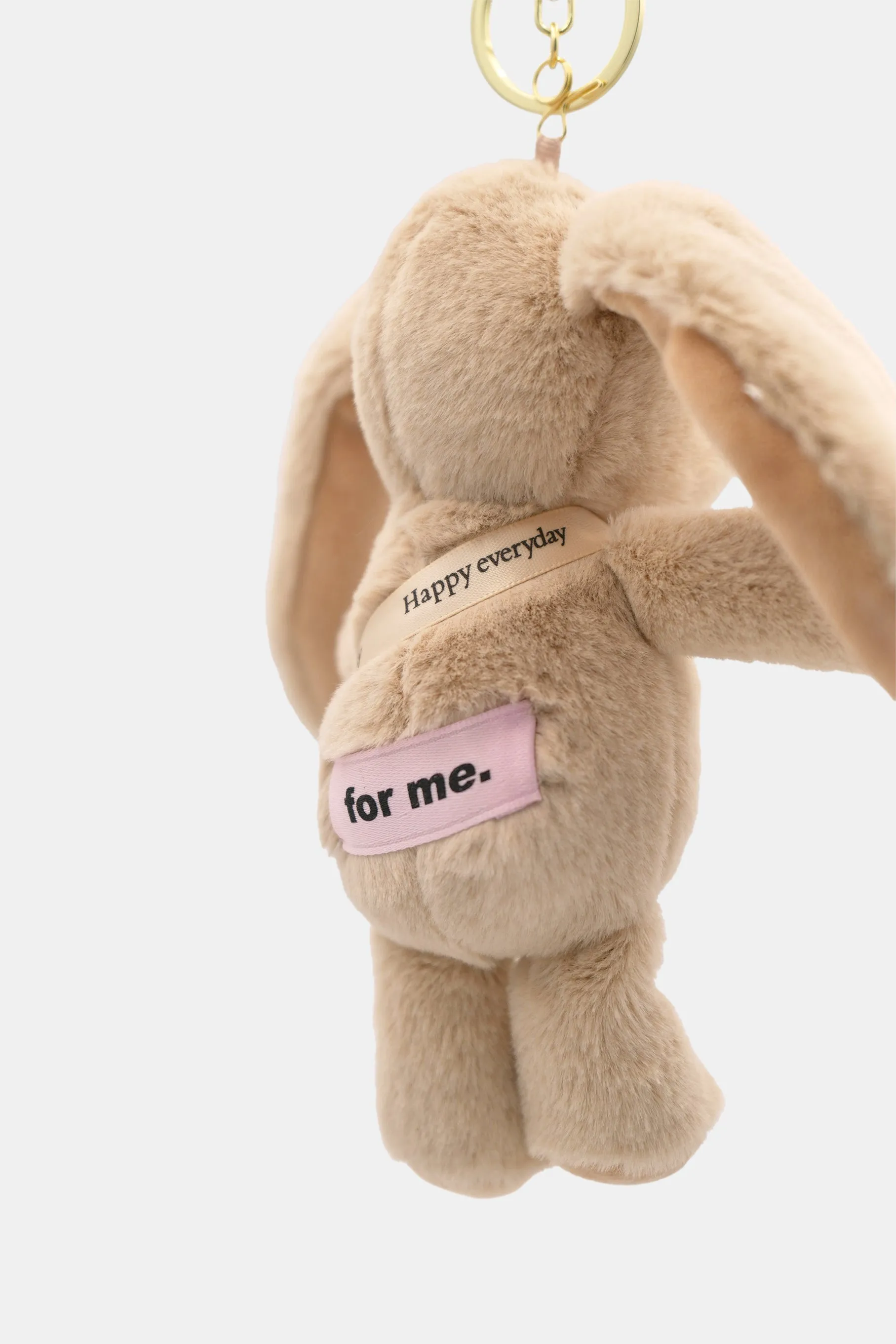 "For Me" Rabbit Key Chain, Beige