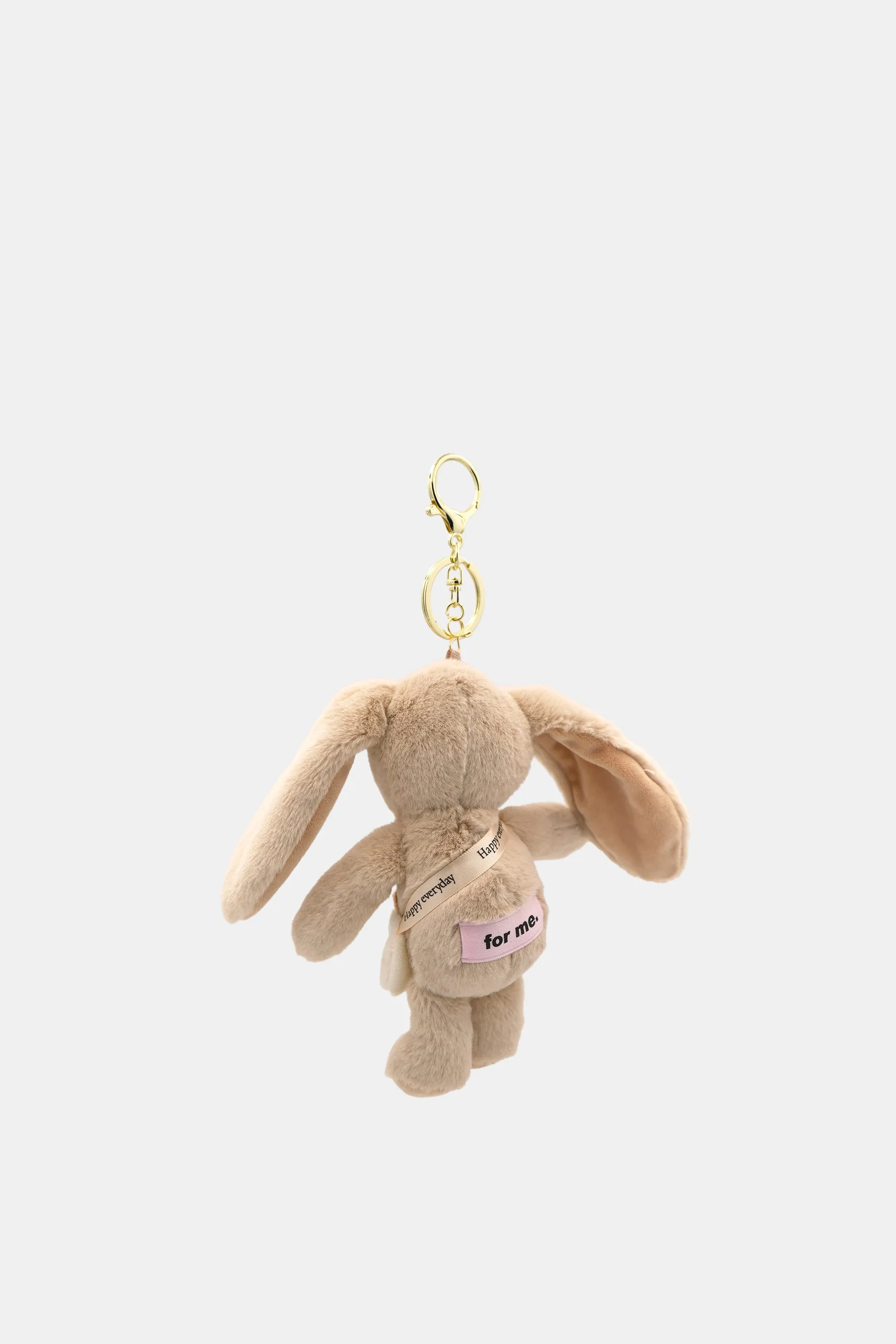 "For Me" Rabbit Key Chain, Beige