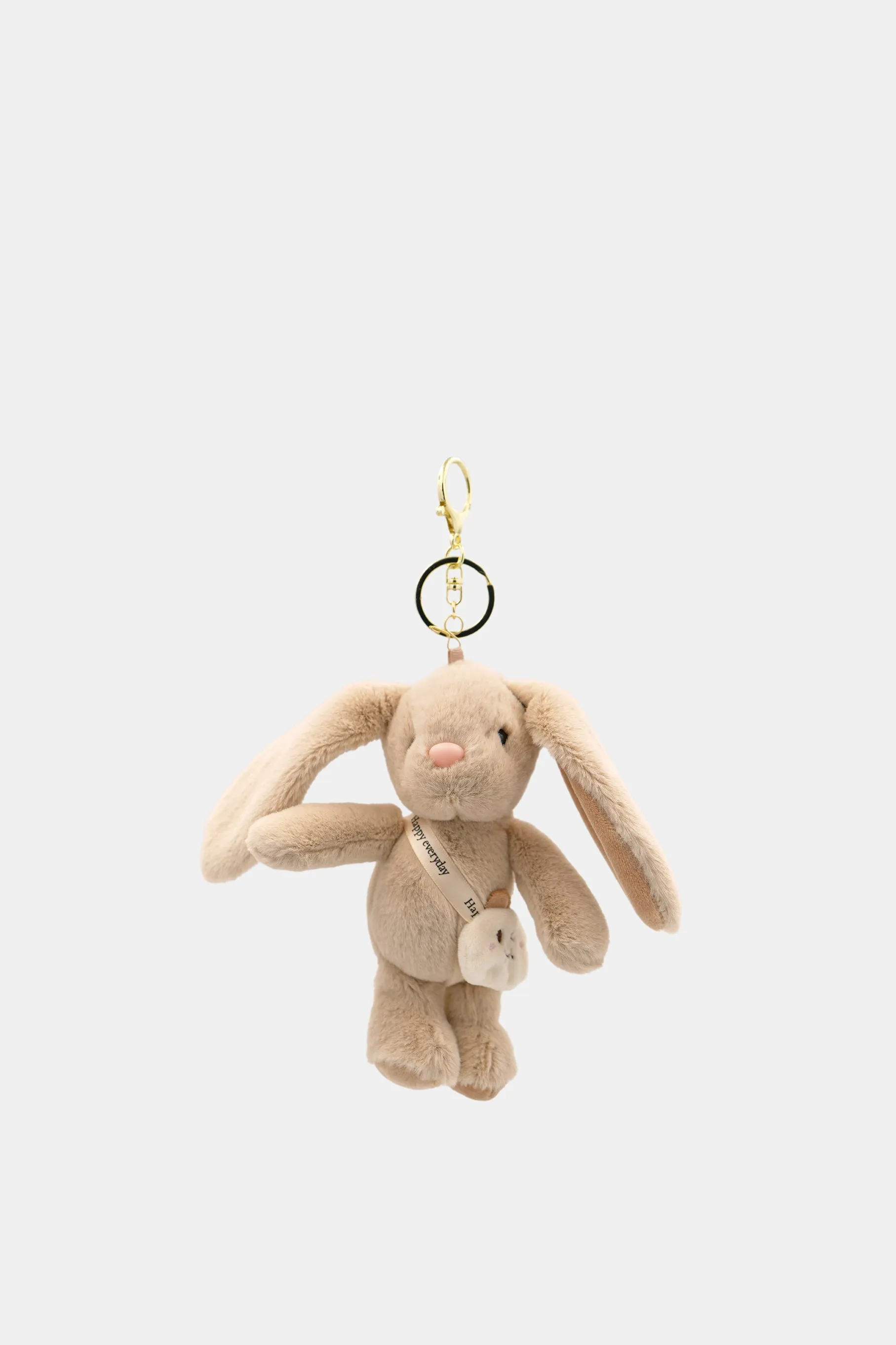 "For Me" Rabbit Key Chain, Beige