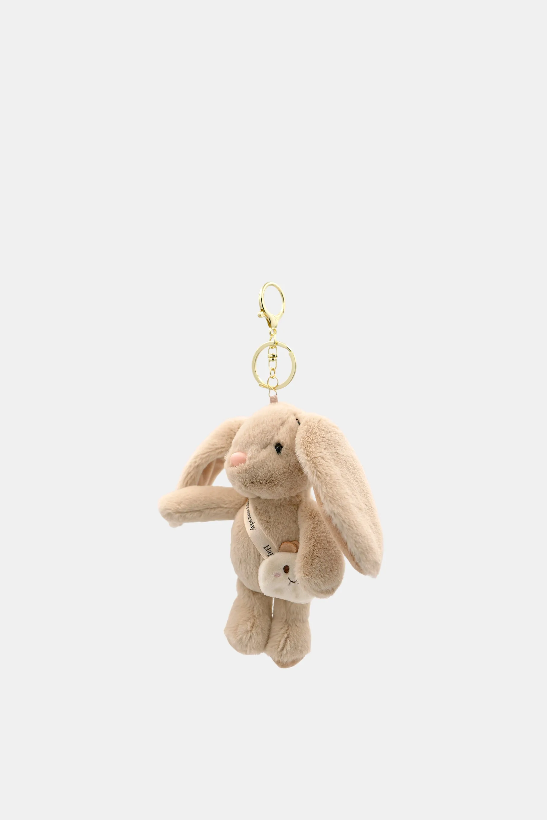 "For Me" Rabbit Key Chain, Beige