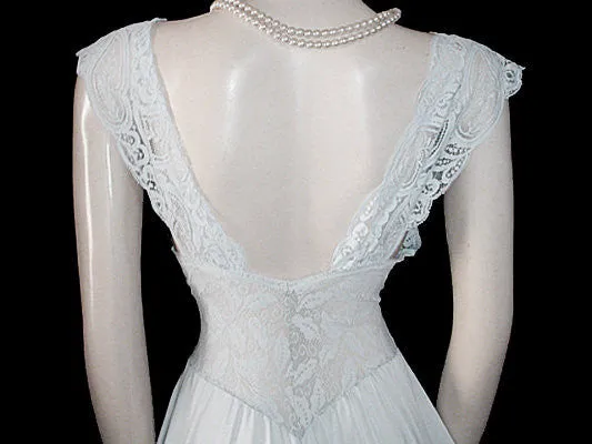 *RARE OLGA BRIDAL TROUSSEAU ALL-LACE SPANDEX BODICE NIGHTGOWN IN WHITE SWAN