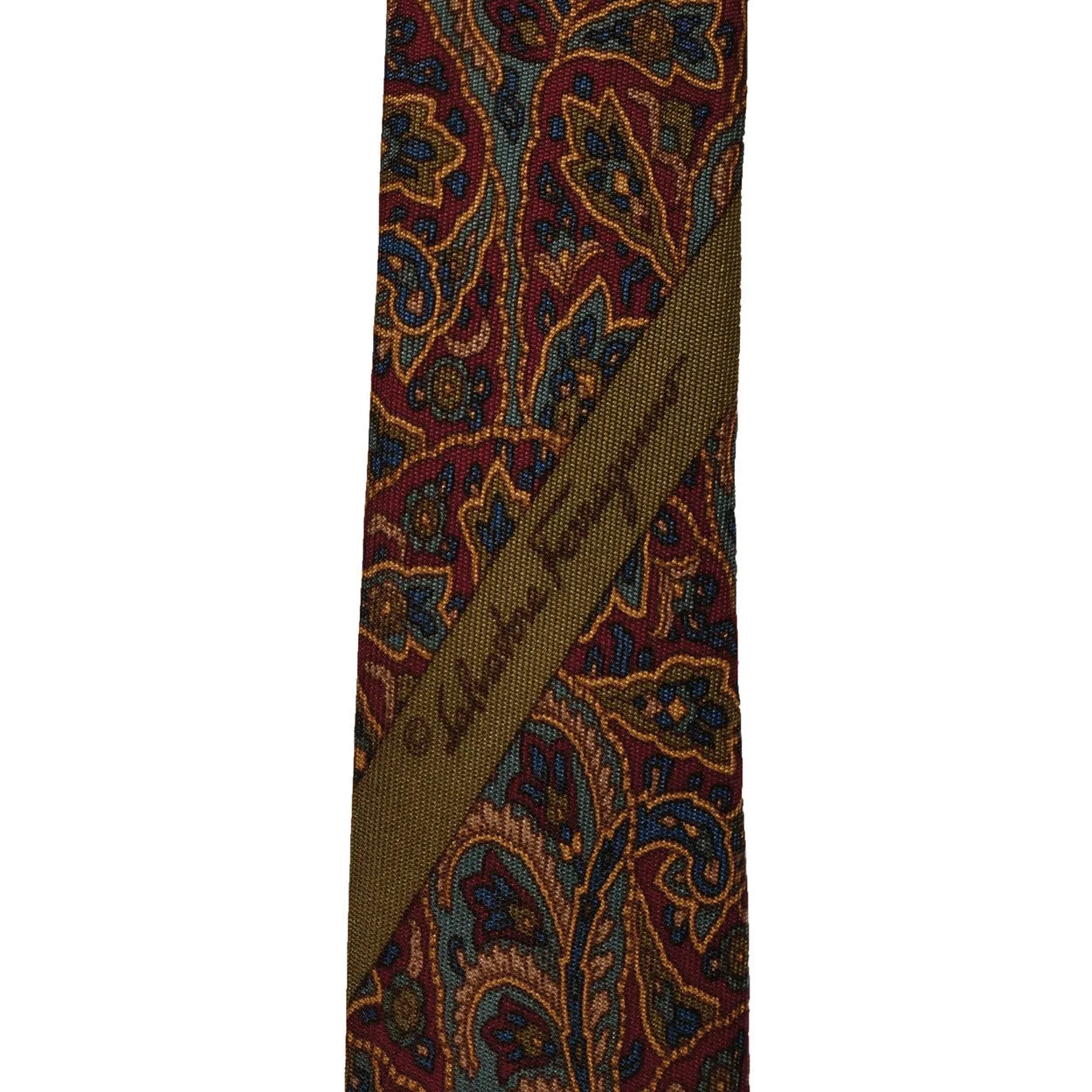 Salvatore Ferragamo Silk Tie Paisley Pattern Mens Vintage Necktie