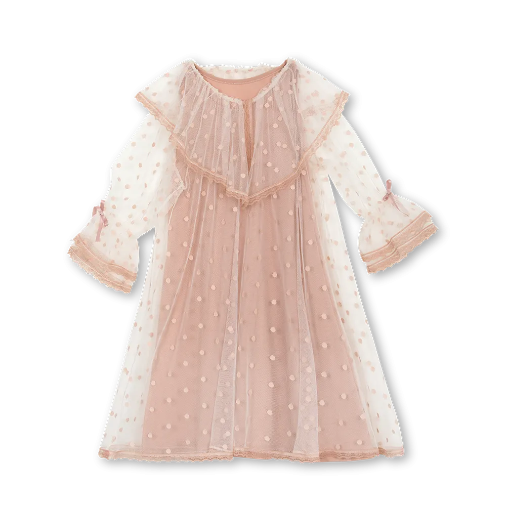 SANDRA GIRLS' TULLE NIGHTDRESS IN BLUSH