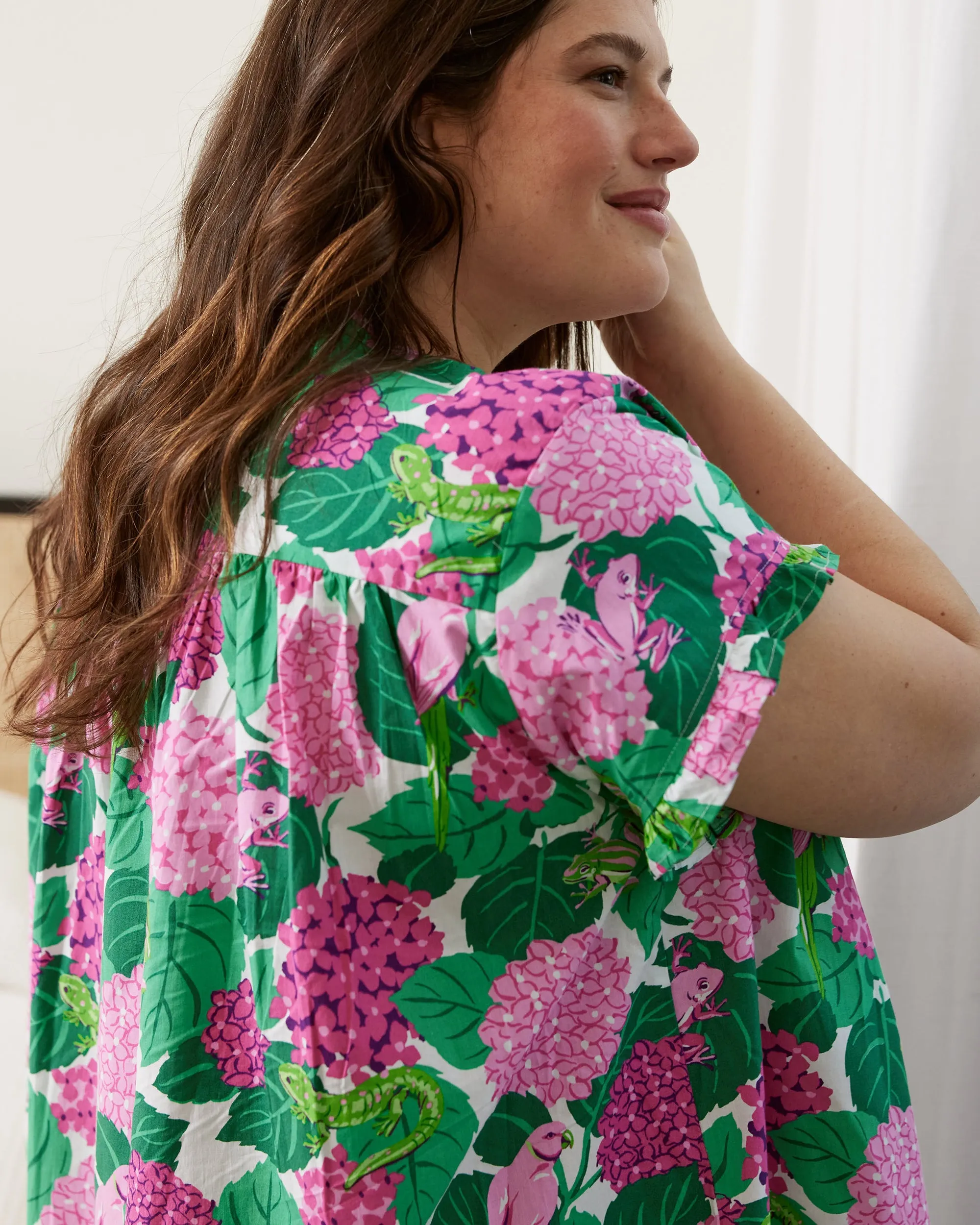 Secret Garden - Pintuck Nightgown - Pink Hydrangea