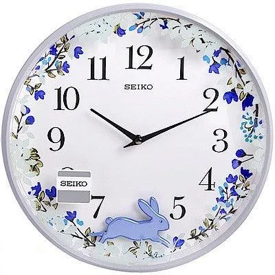 Seiko Wall Clock with Swinging Rabbit Pendulum QXC238