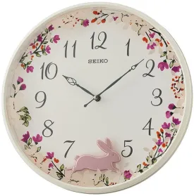 Seiko Wall Clock with Swinging Rabbit Pendulum QXC238