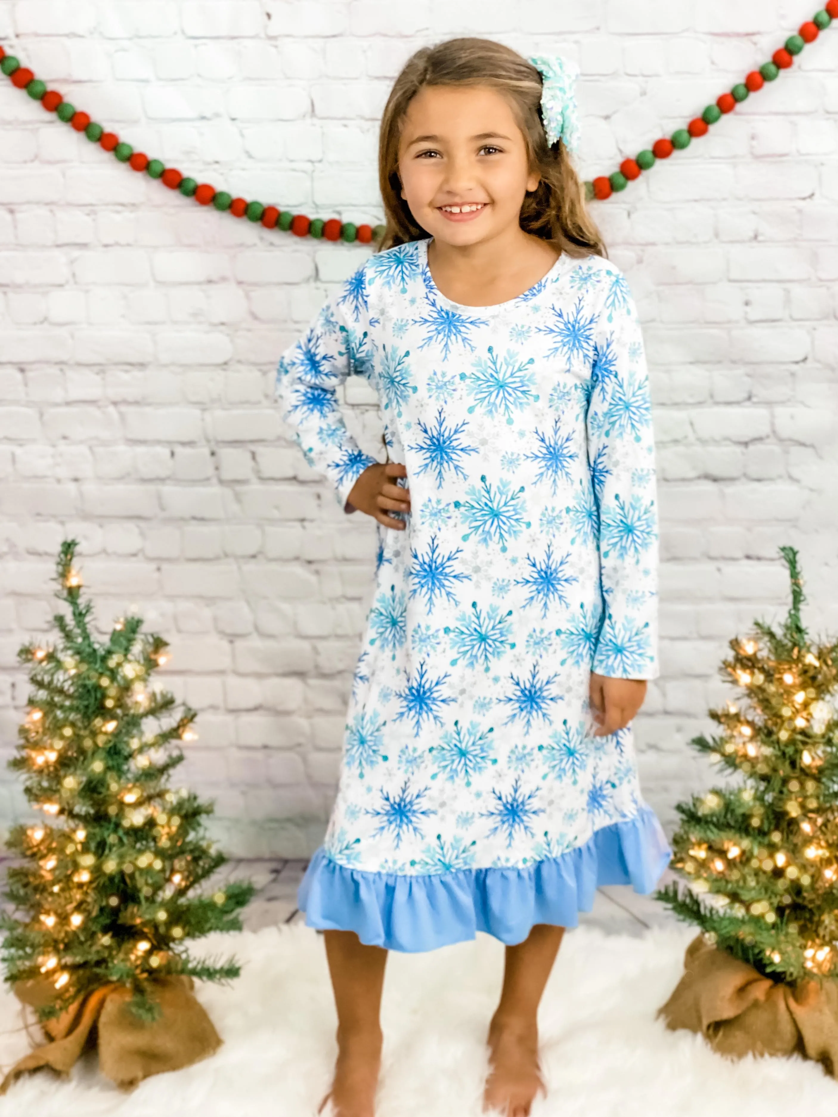 SNOWFLAKE NIGHTGOWN - BLUE