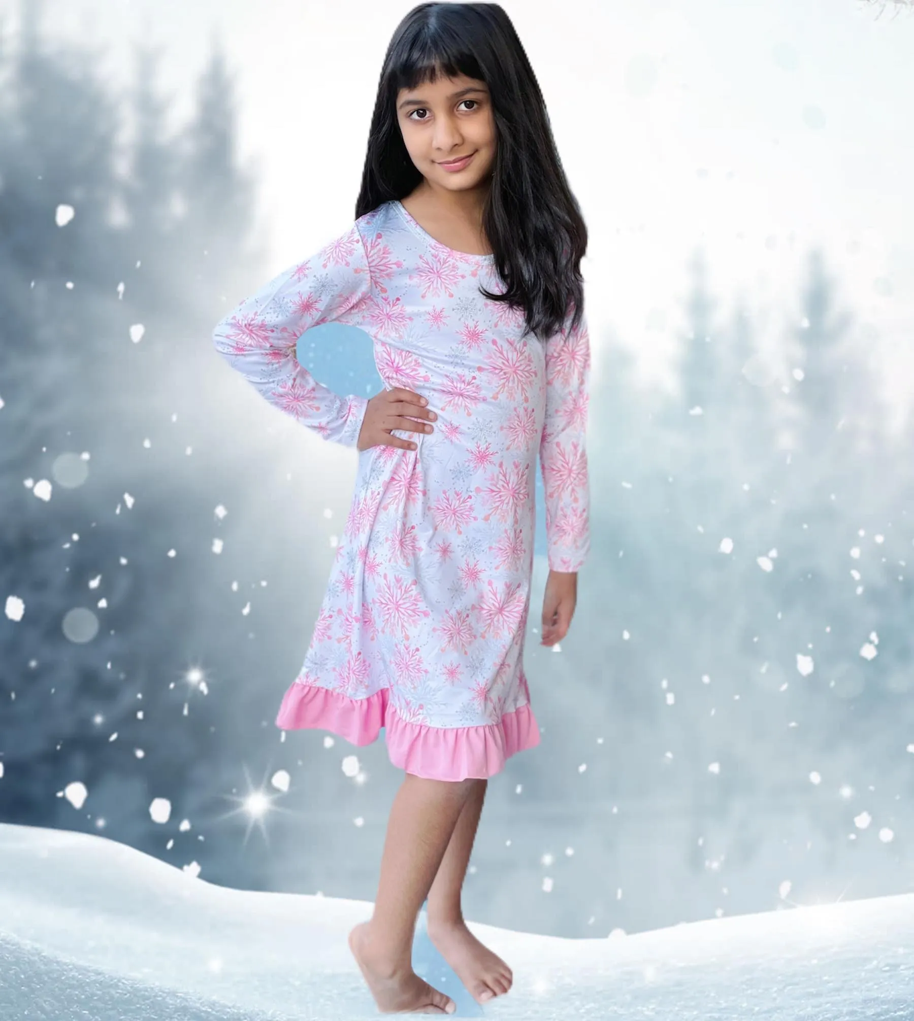 SNOWFLAKE NIGHTGOWN - PINK