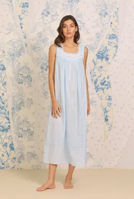 The "Eileen" Dobby Stripe Blue Gown