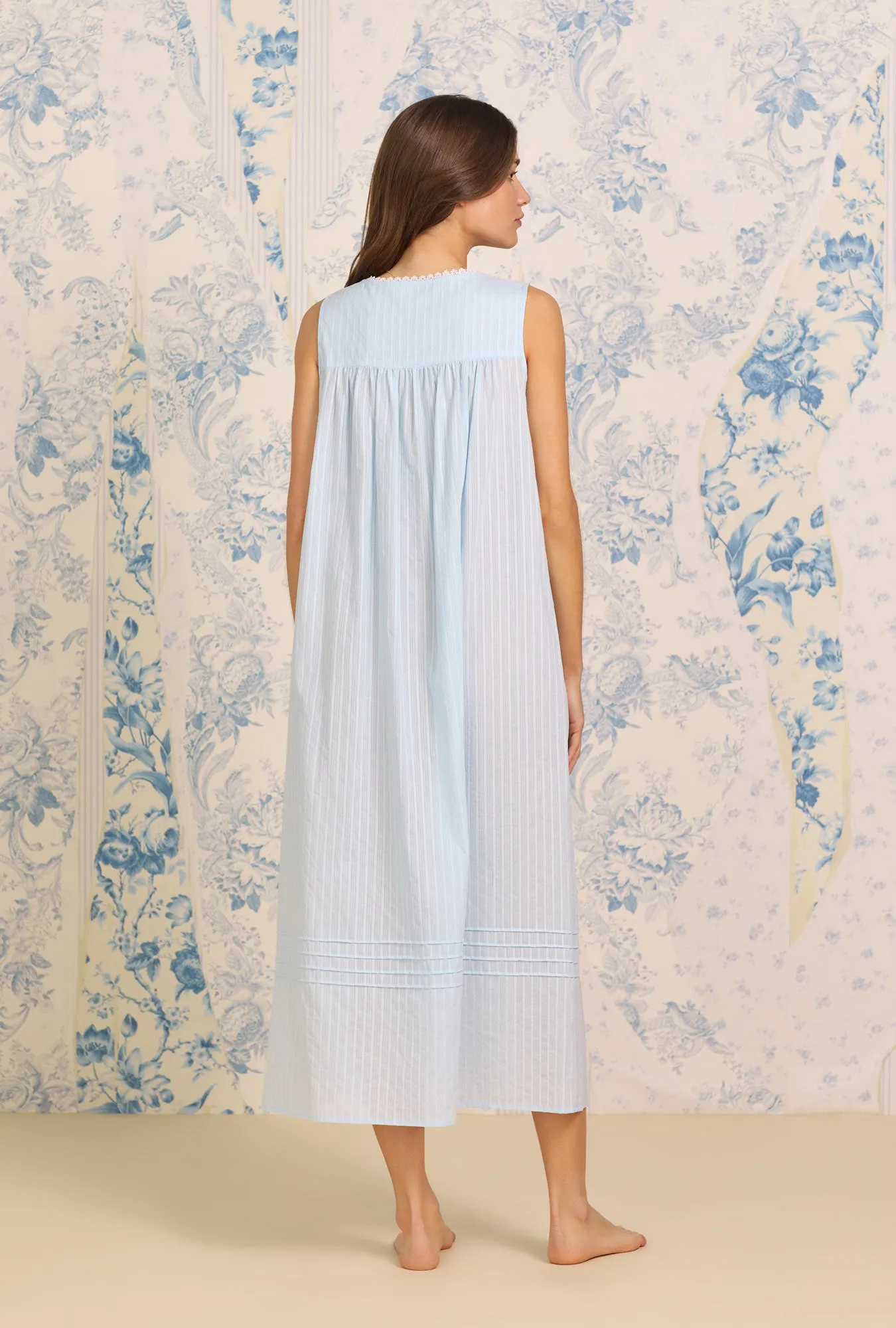 The "Eileen" Dobby Stripe Blue Gown