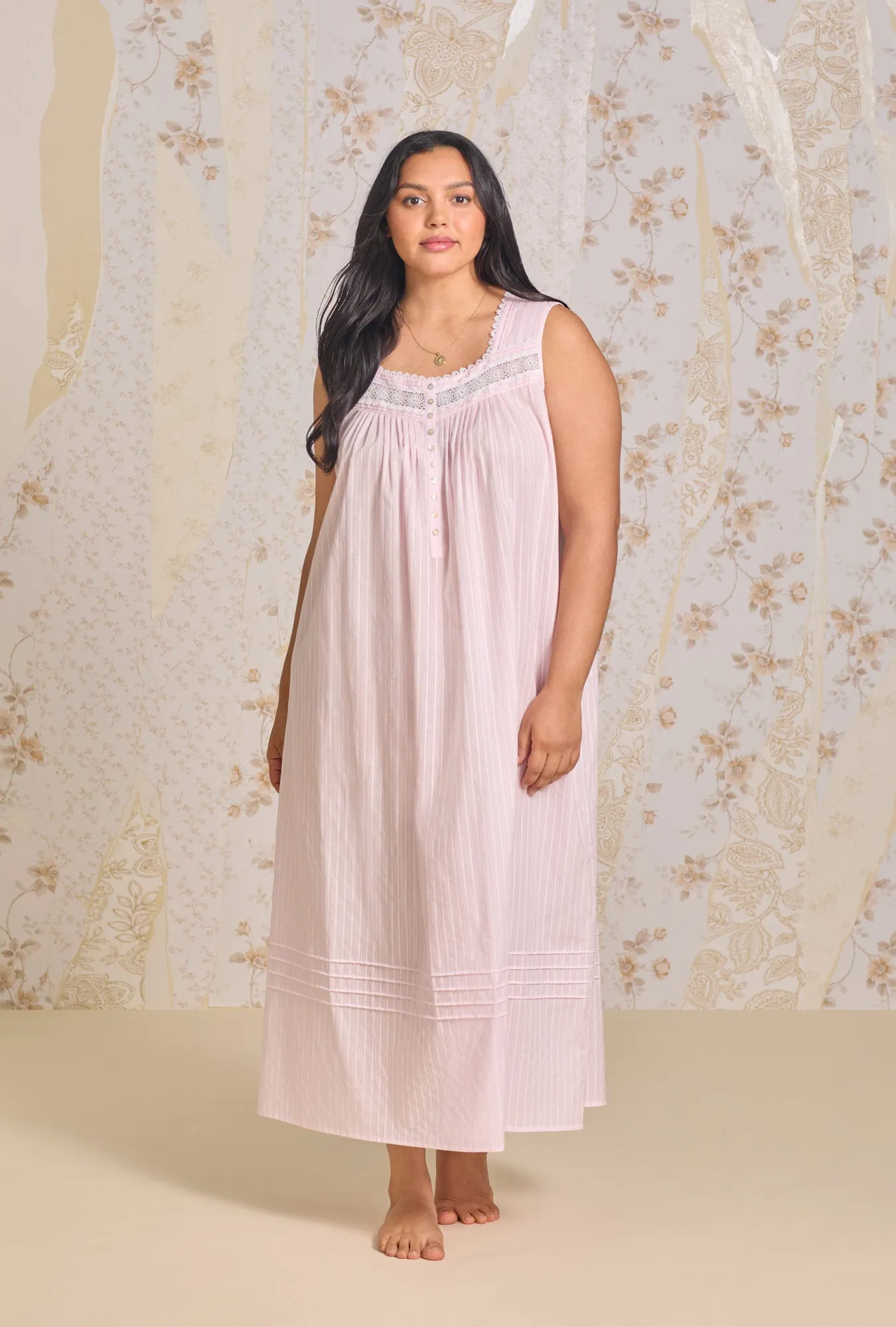 The "Eileen" Dobby Stripe Rose Gown