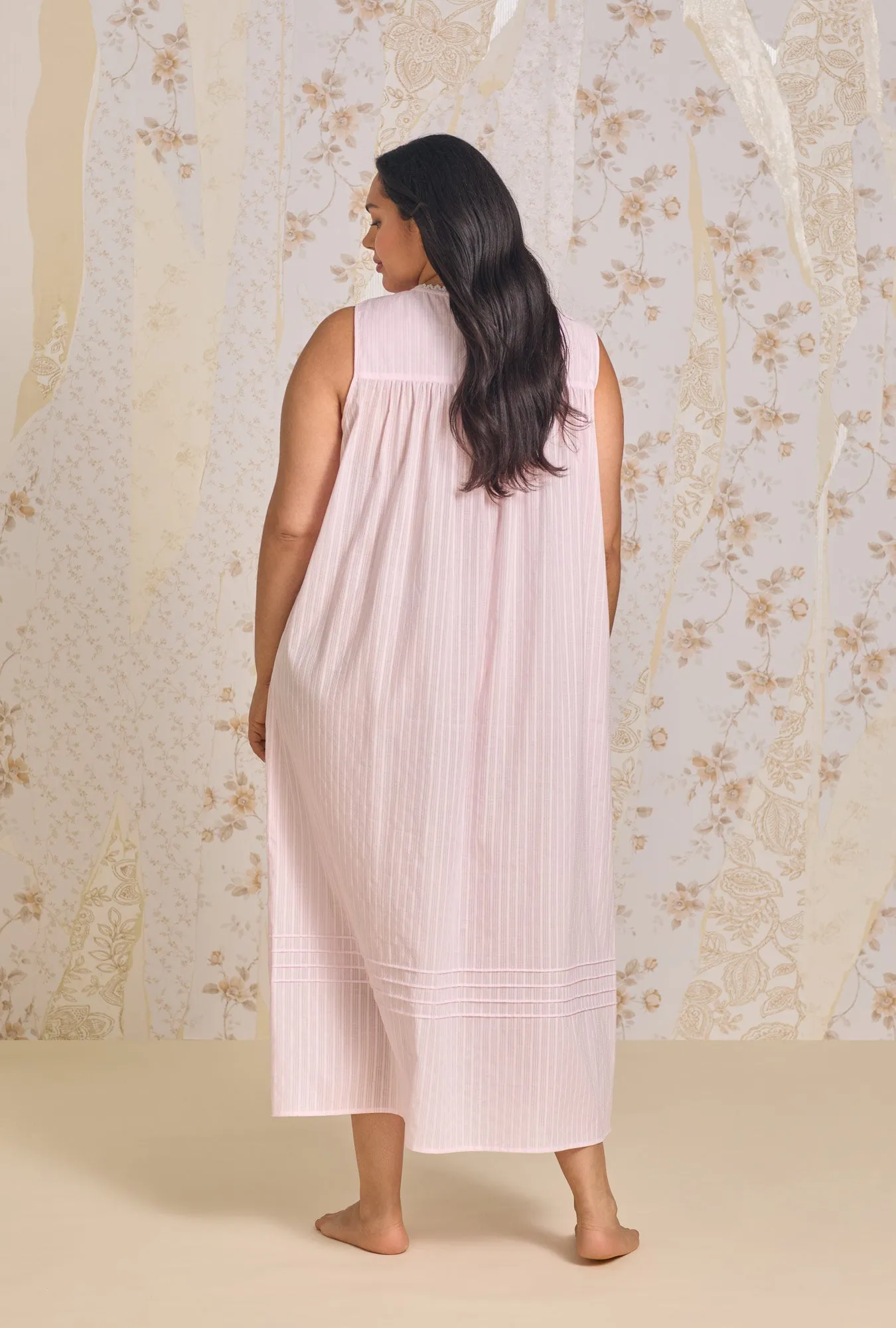 The "Eileen" Dobby Stripe Rose Gown