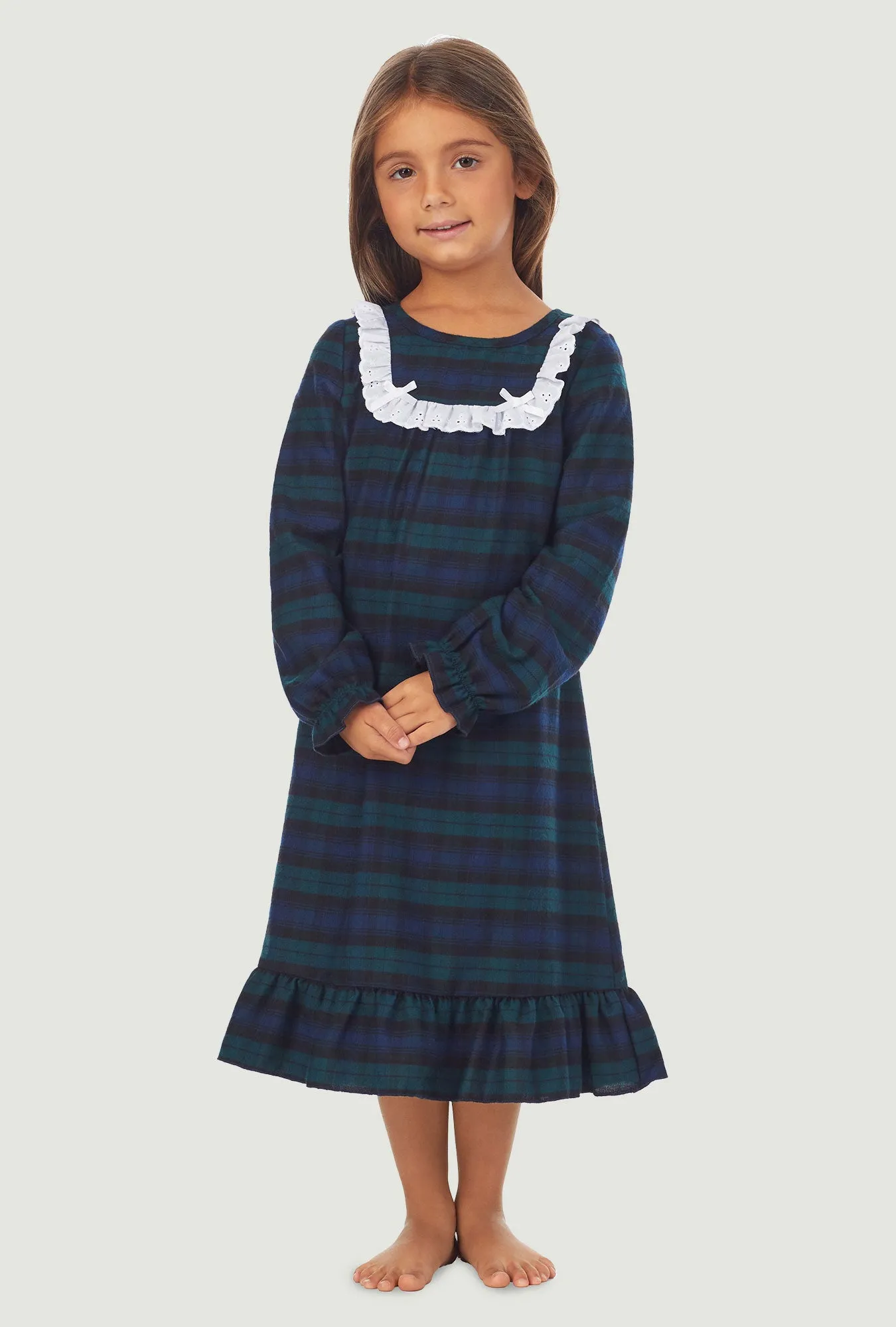 Toddler & Girls Black Watch Plaid Nightgown