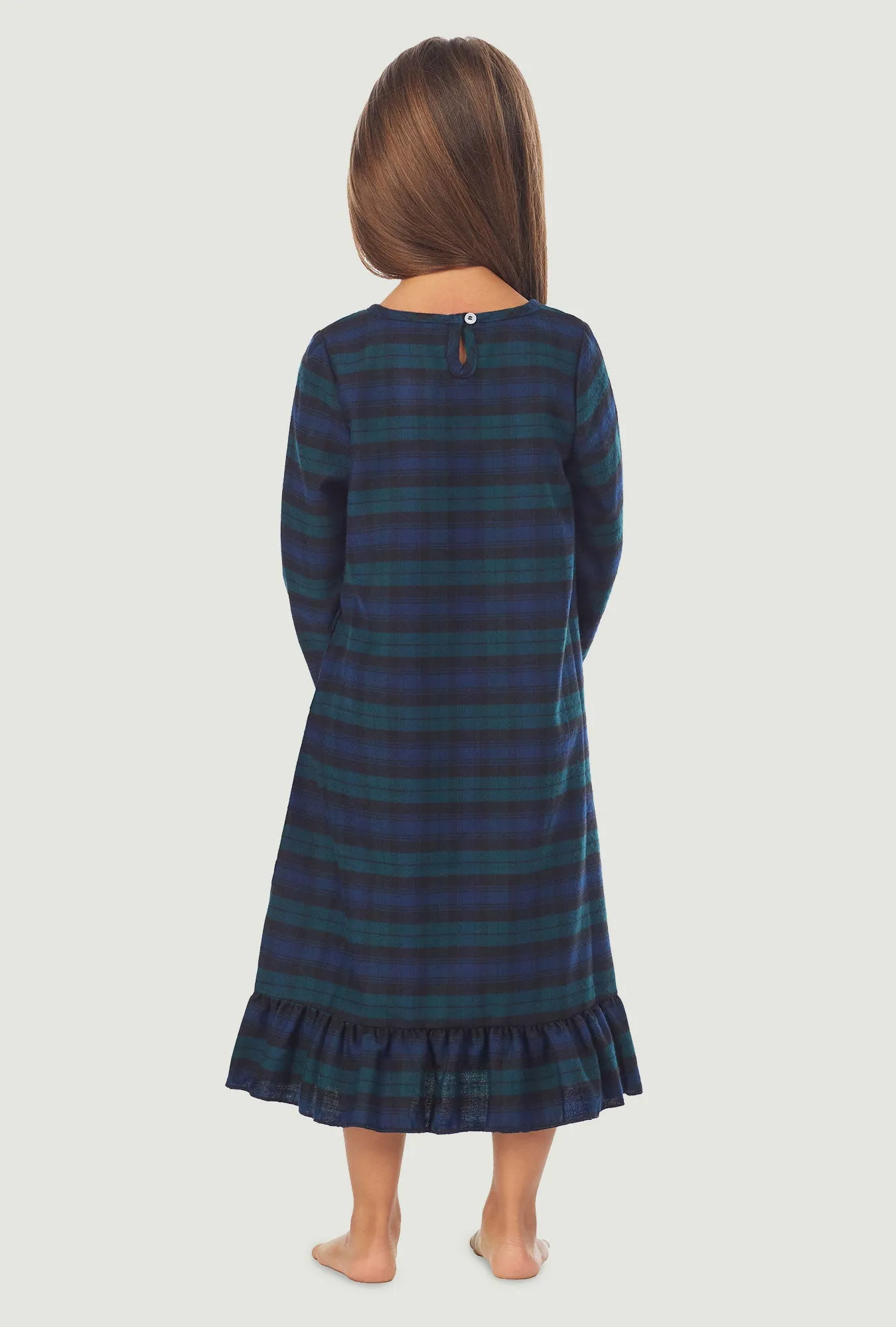 Toddler & Girls Black Watch Plaid Nightgown