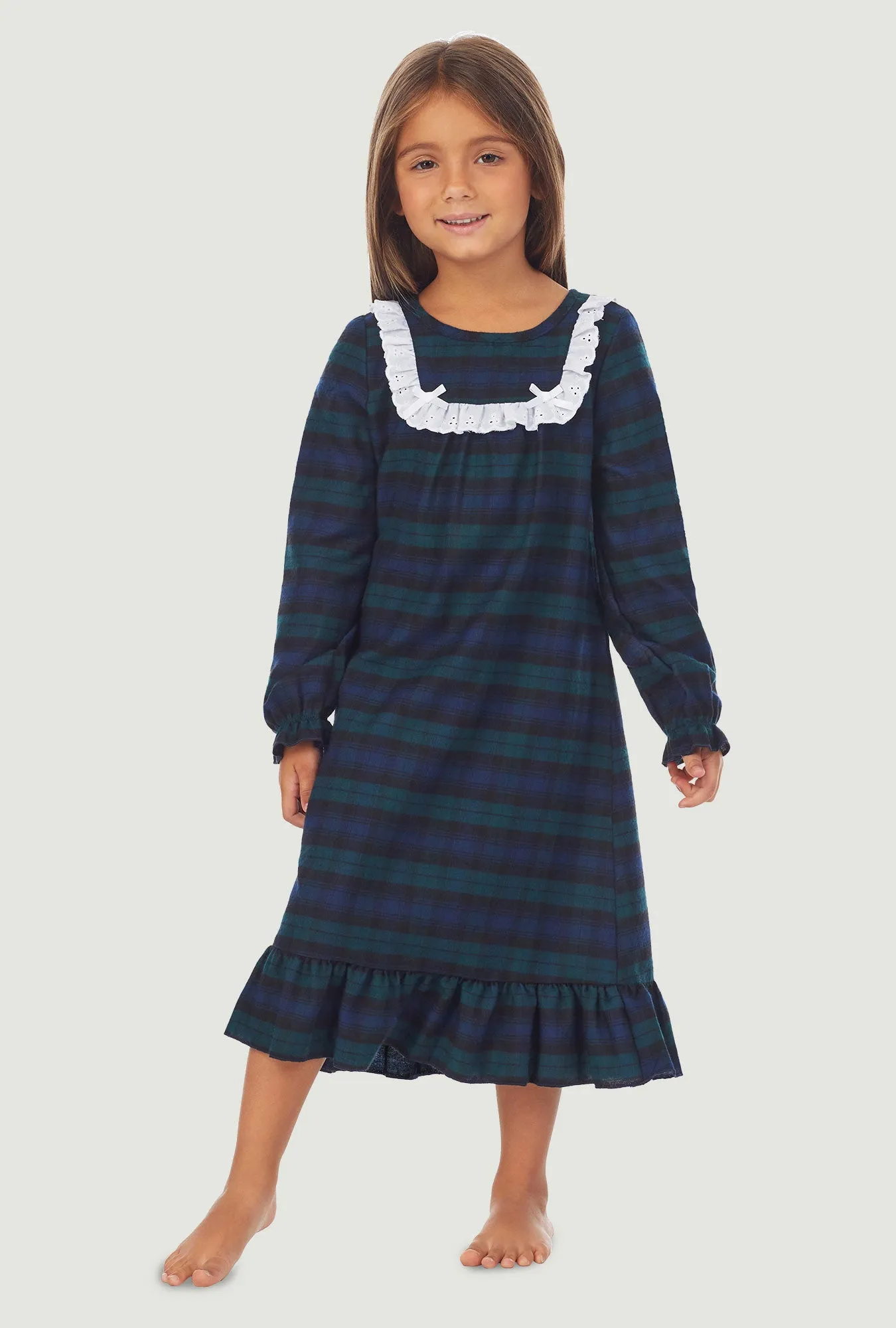 Toddler & Girls Black Watch Plaid Nightgown