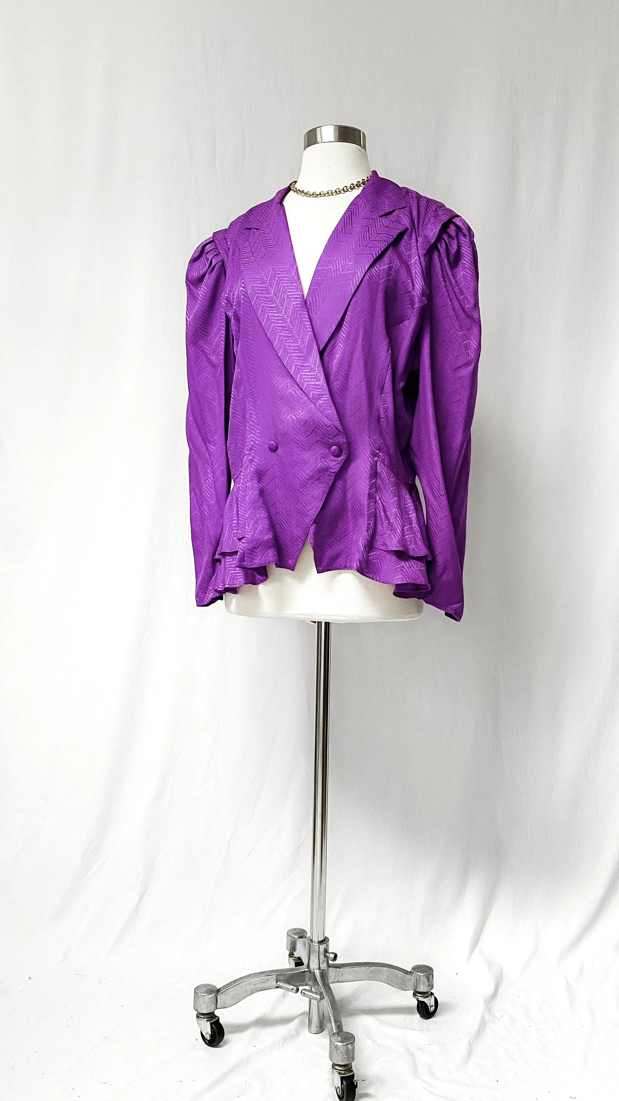 Vintage 80’s Purple Silk Top (8/10)