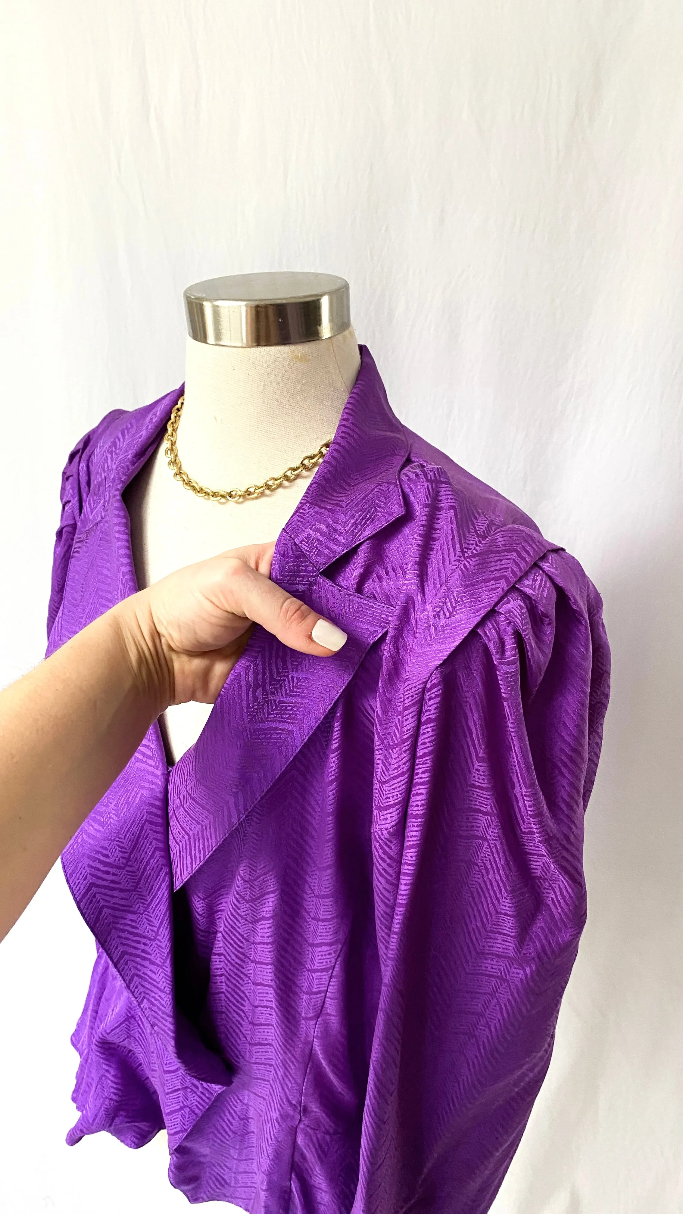 Vintage 80’s Purple Silk Top (8/10)