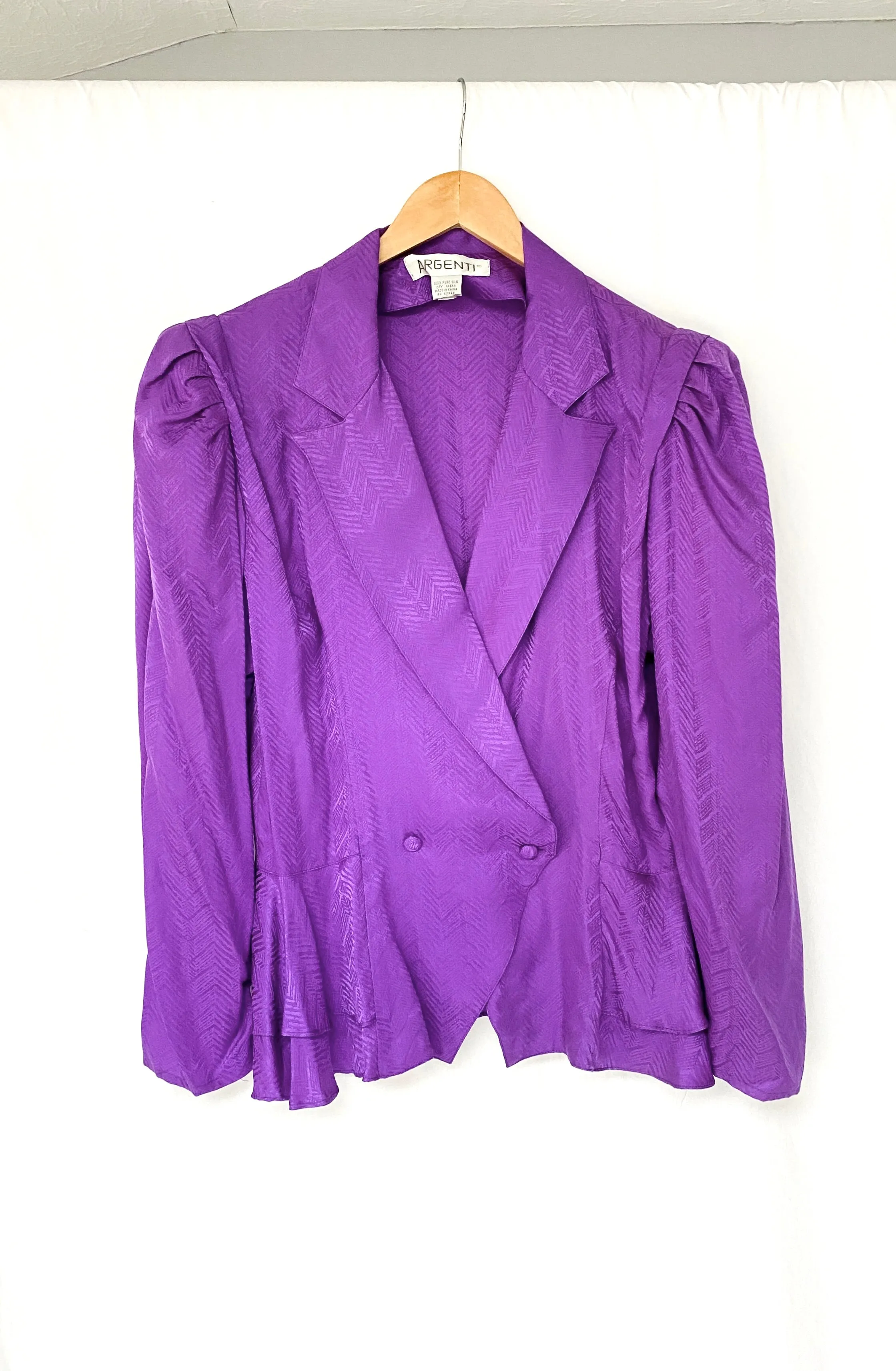 Vintage 80’s Purple Silk Top (8/10)