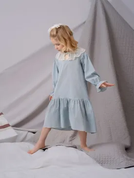 VIOLETTA - GIRLS COTTON NIGHTDRESS BLUE