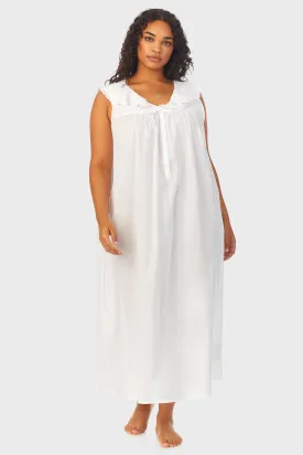 White Cotton Dream Long Nightgown Plus