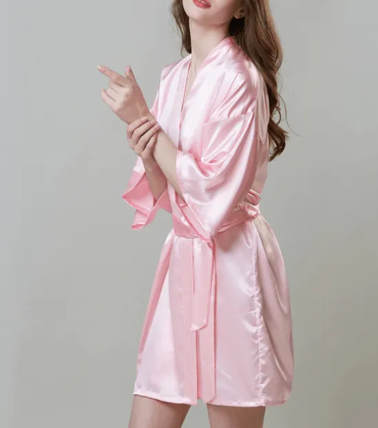 Women's Faux Silk Robe Bath Gown